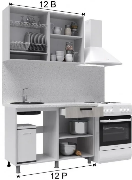 Кухонный гарнитур Версаль 1,2м Айвори/Васаби