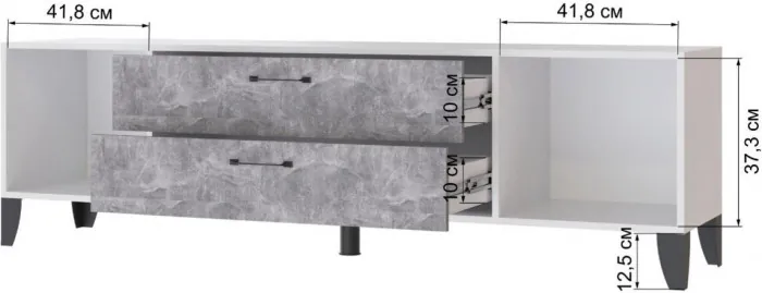 Тумба ТВ Парус-13 белый/ателье светлое