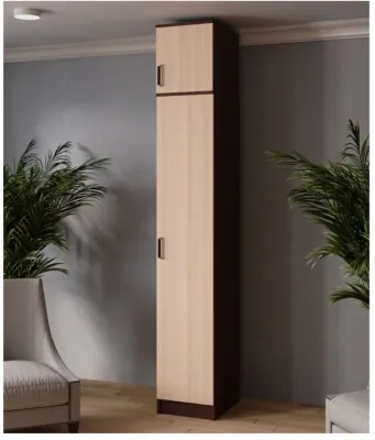 Пенал Лагуна с антресолью 400 венге/дуб молочный