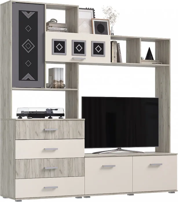 Модульная гостиная Белла, Крафт серый/Кашемир