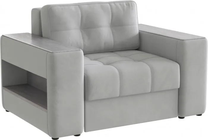 Кресло-кровать "Доро", Светло-серый/МДФ холст белый