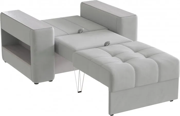 Кресло-кровать "Доро", Светло-серый/МДФ холст белый