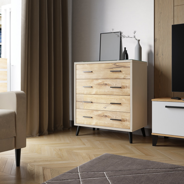 Комод интерьерный Ланс бежевый/мдф дуб канадский