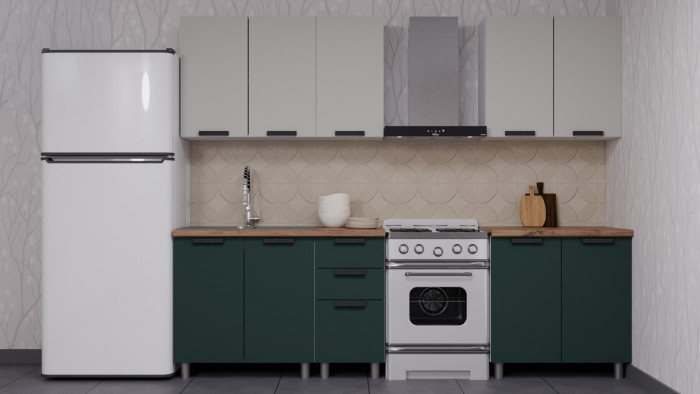 МК Аленушка НПУ 1000 Лаванда Изумруд, скоба черный (со столешницей)