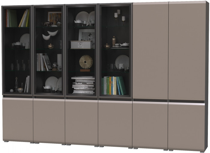 Сидней Комплектация № 019, корпус: антрацит/фасады: МДФ веллюто капучино