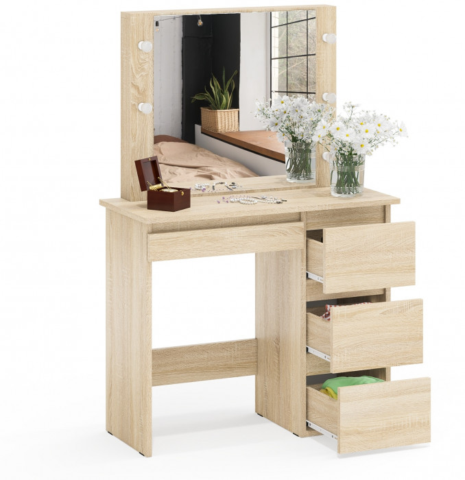 Стол косметический с подсветкой Сура, дуб сонома