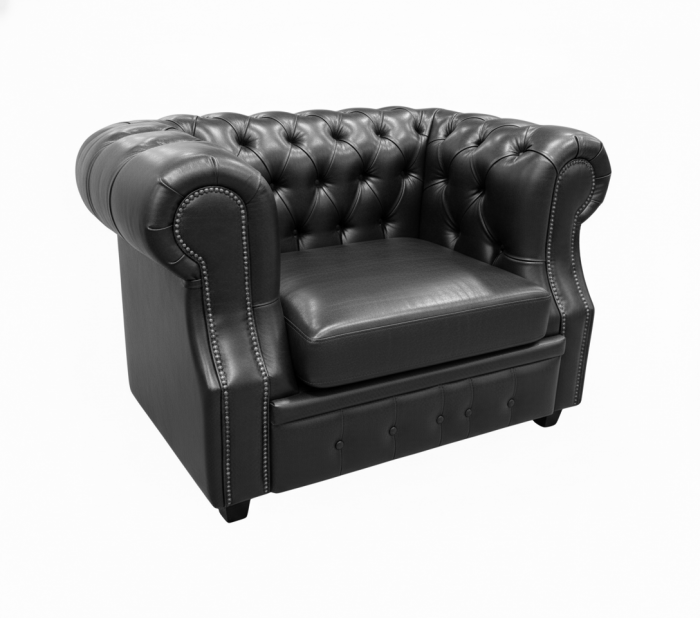 Кресло Честер ЛОФТ, экокожа, черный