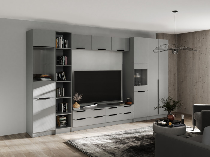 Набор мебели для гостиной "Мадрид", Камень серый