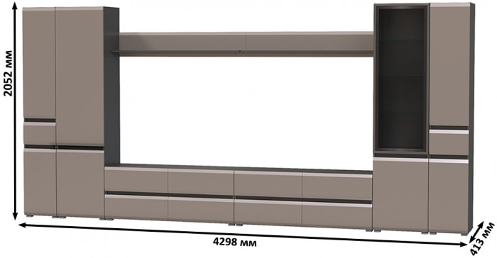 Сидней Комплектация № 114, корпус: антрацит/фасады: МДФ веллюто капучино
