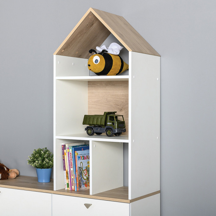 Эйп 13.334 Шкаф для одежды + 13.14 Стеллаж, белый/дуб белый