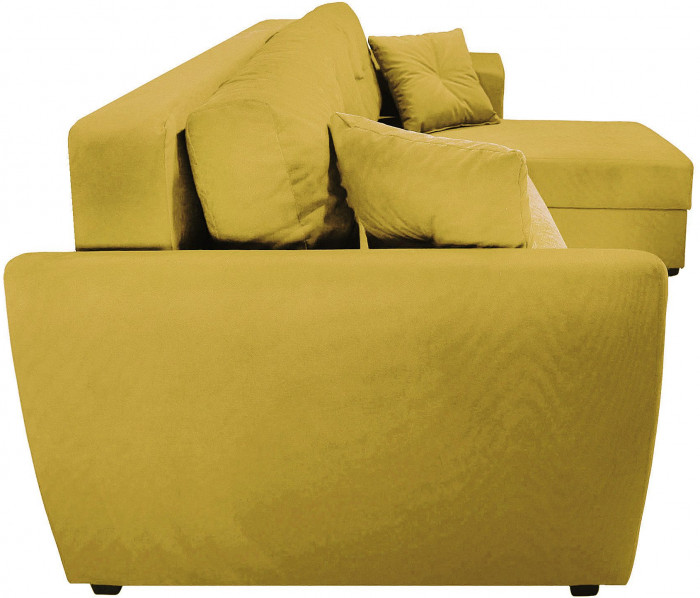 Диван-кровать угловой Амстердам Люкс, 150х200, еврокнижка, велюр, желтый
