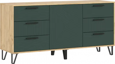 Флэш Комод 1500 браш мени грин/дуб крафт