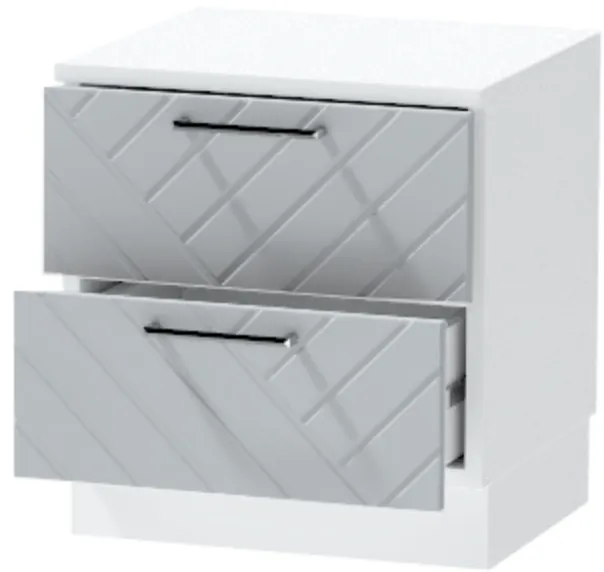 Тумба-6 прикроватная напольная "Иннэс-7", Белый/Монблан Р-866