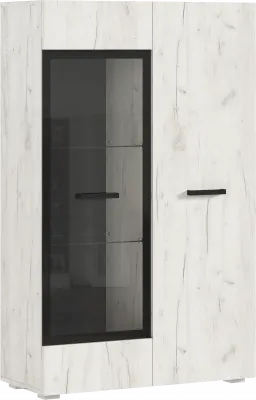 Нэнси NEW Шкаф-стекло ЛДСП, Дуб Крафт Белый