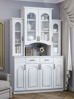 Буфет 4-х створчатый Ясень патина/Белый (МДФ)