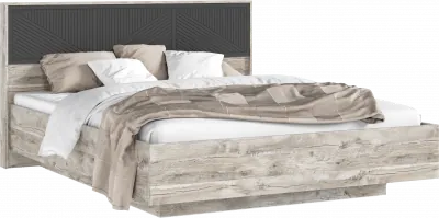 Сильвия Кровать парящая 1,6м (ортопед металл) Браш Графит/Дуб Юкон, Дуб Юкон