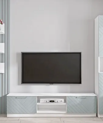 Тумба-2 под ТВ напольная "Иннэс-7", Белый/Монблан Р-826