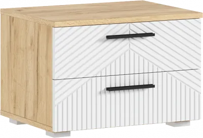 Сильвия Тумбы прикроватные 2шт, Браш Вайт/Дуб крафт