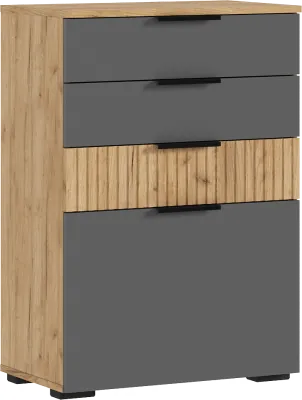 Роджина Комод 600 (Графит, Крафт золотой)