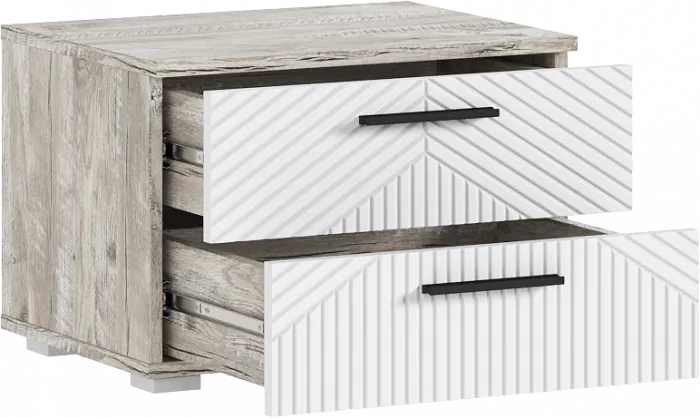 Сильвия Тумбы прикроватные 2шт, Браш Вайт/Дуб Юкон