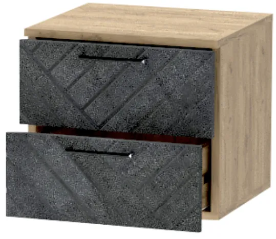 Тумба-6 прикроватная подвесная "Иннэс-7", Крафт золотой/Бетон графит