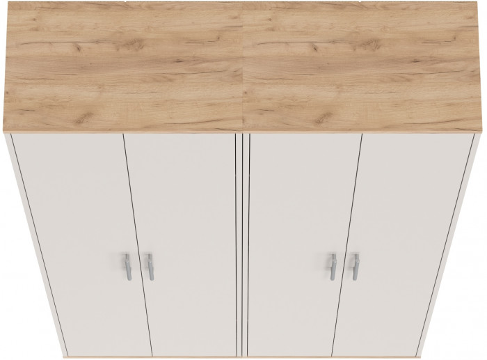 Два шкафа для одежды Домино 2-3430дкз/к.с, цвет дуб крафт золотой/кашемир серый, ШхГхВ 120х36х202 см.