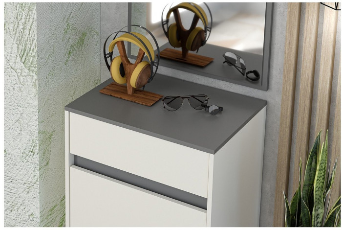 Модульная прихожая Иннэс 12 Набор 3 (Графит / Миндаль)