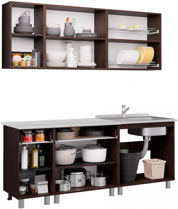 Кухня 2,0м "Монтана" сонома/венге