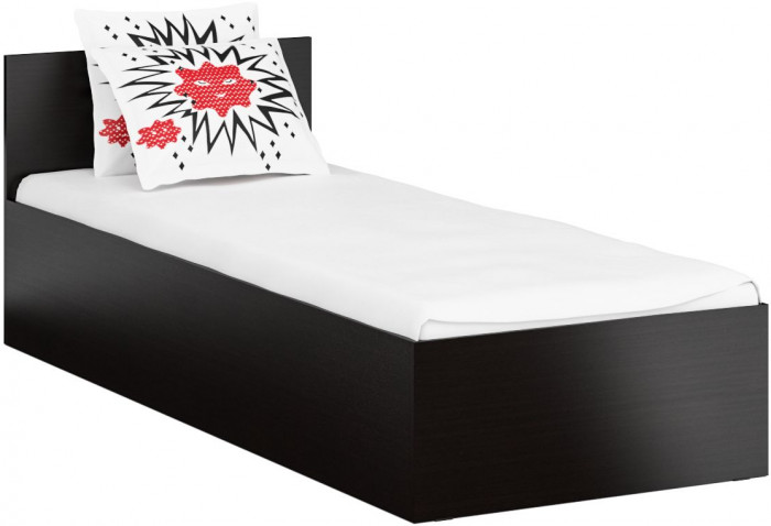 Кровать 0800 + Пенал Стандарт, цвет венге, ШхГхВ 83,5х203,5х70 + 45х52х200 см., сп.м. 800х2000 мм., без матраса, основание есть