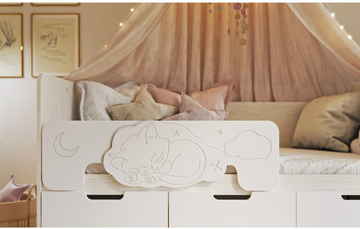 Юниор-4 Кровать 80х180 (Шарли мокко, Крафт белый)