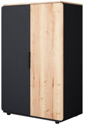 Дельта Лофт 13.01 Шкаф для одежды (Черный / Светлый дуб)