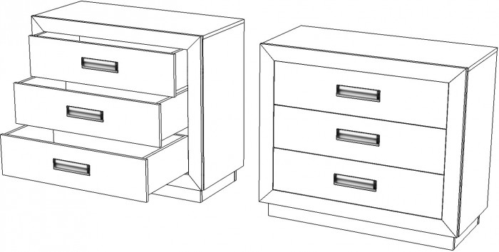 Комод с 3-мя ящиками "Эстель" - Дуб полярный/Сосна натуральная