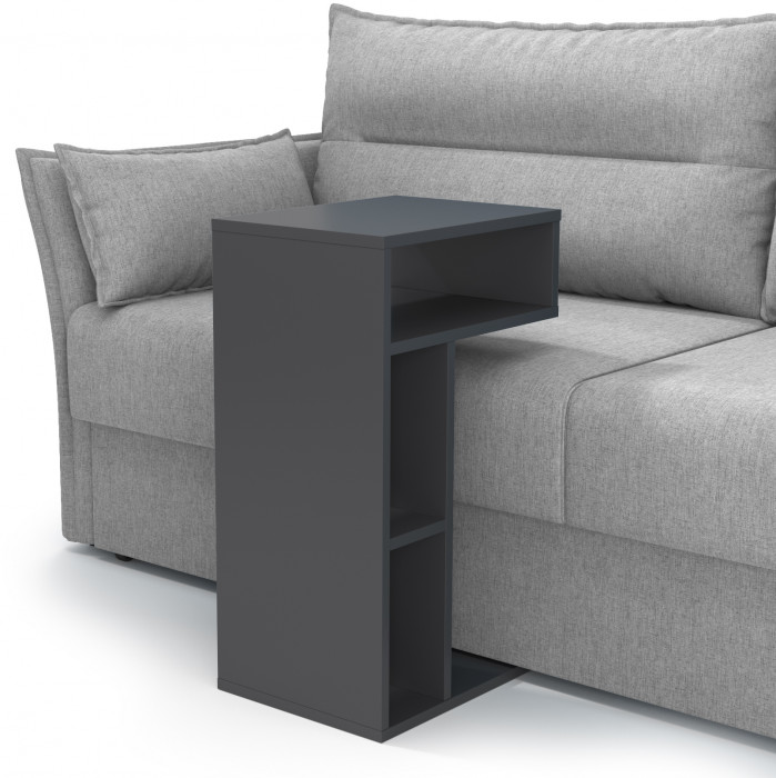 Эйр Гостиная 12.114 Стол журнально-приставной, цвет серый графит, ШхГхВ 67х30х40 см.(журнальный)/40х30х67 см.(приставной)