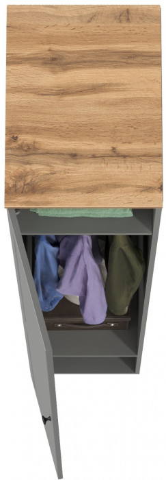 Остин 13.225 Шкаф-пенал, цвет серый графит/дуб крафт золотой, ШхГхВ 40х54,3х229,6 см., универсальная сборка