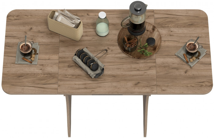 Стол обеденный раскладной с ящиком 6-02.120ТМдкт, дуб крафт табачный