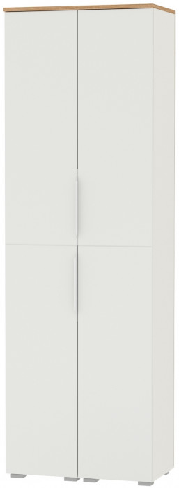 Октава 13.228 Шкаф-пенал + 13.228 Шкаф-пенал, белый шагрень/дуб крафт золотой/фасады МДФ белый шагрень