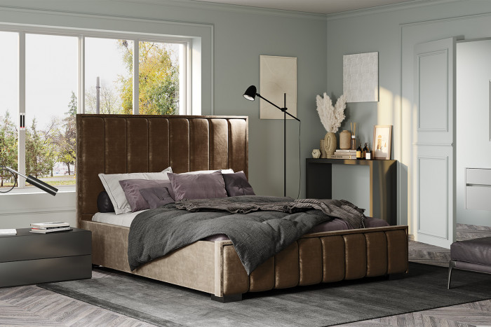 Кровать с реечным настилом Мирабель КР-16 (1,6м), Шоколад