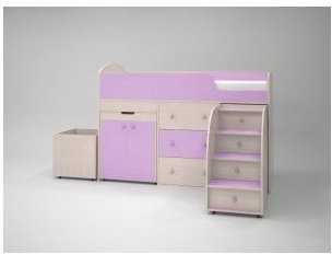 Кровать-чердак Малыш 70х160 (ирис)