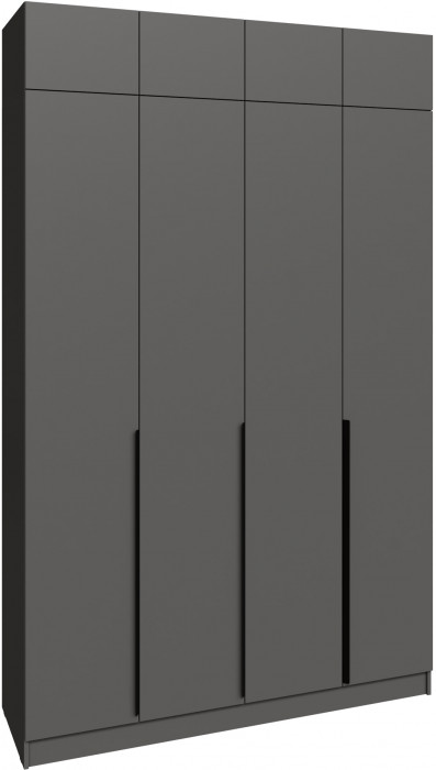 Шкаф 1,6 с антресолью Мадрид, Графит серый