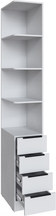 Угловое завершение Мадрид (0,35) с 4 ящ. левое, Белый