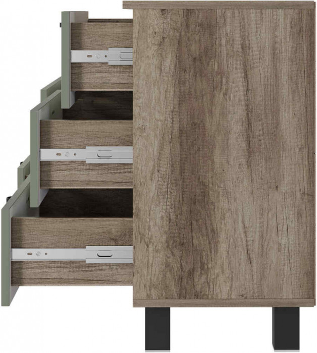 "Олива" КМ-04 комод Дуб каньон/MF12  эвкалипт софт