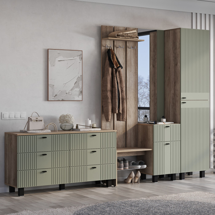 "Олива" КМ-04 комод Дуб каньон/MF12  эвкалипт софт