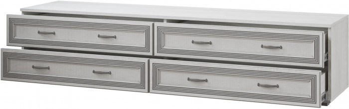 Ливорно Тумба для ТВ-техники ЛТ-2 ясень анкор светлый патина серебро