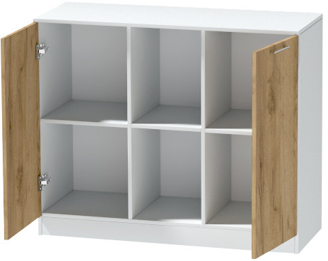 Комод №4 "Иннэс-7", Белый/Крафт золотой