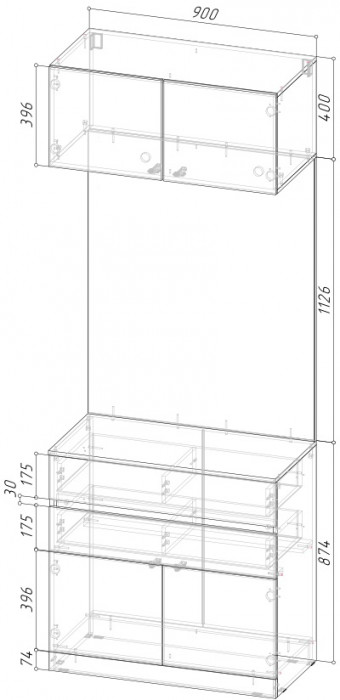 Модульная прихожая Кантри, композиция 1
