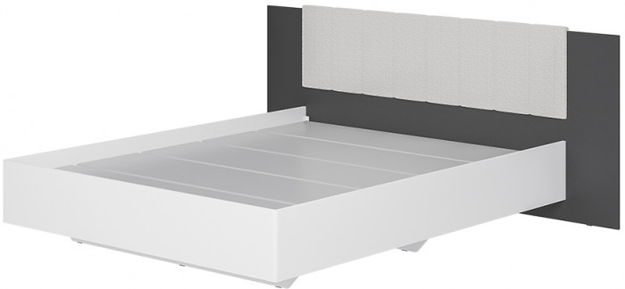 Кровать Шарм КР-18 160х200, проложки,Графит, Белый