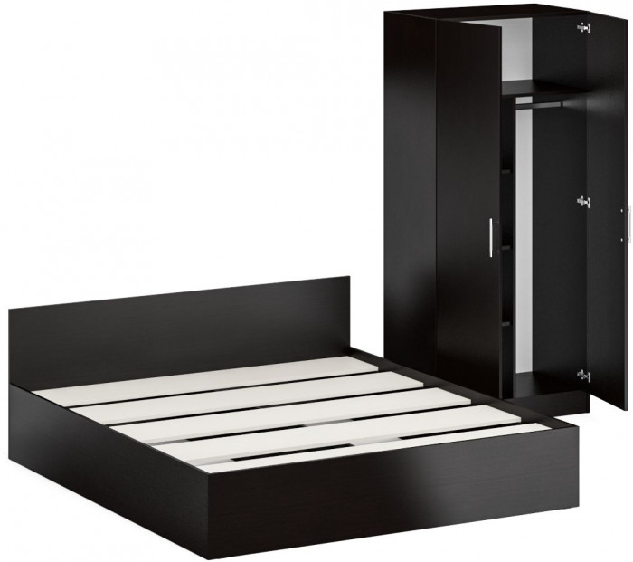 Кровать 1800 + Шкаф 2-х створчатый Стандарт, венге