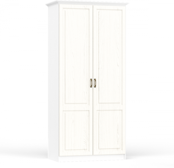 Ливерпуль Шкаф для одежды 13.134 + карниз, ясень ваниль/белый