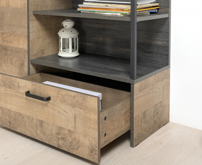 Трувор Прихожая 188, цвет дуб гранж песочный/интра, ШхГхВ 189х36,9х195 см., универсальная сборка