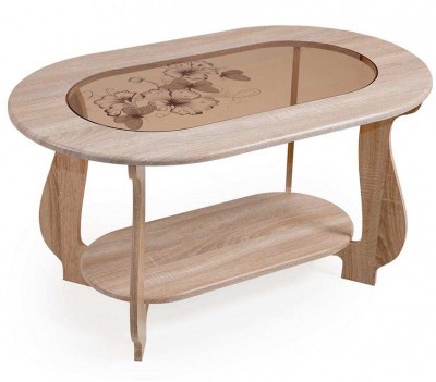 Стол журнальный СЖ-21 с рисунком Р2 дуб сонома